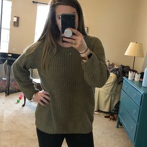 Olive green casual sweater